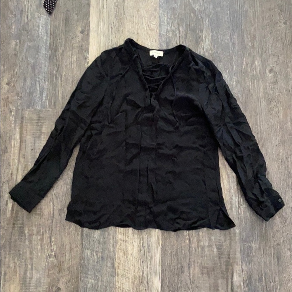 L’AGENCE Black Sheer Blouse